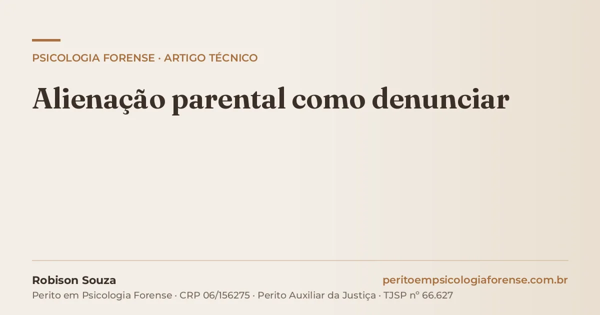Alienação parental como denunciar