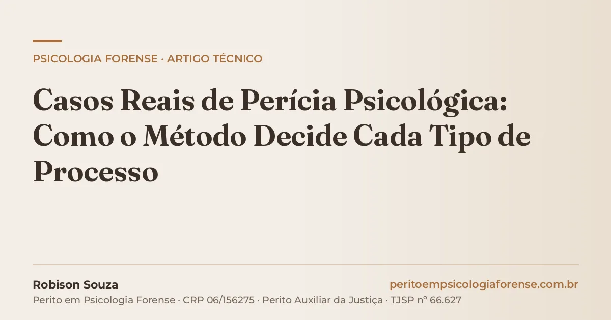 Casos Reais de Perícia Psicológica: Como o Método Decide Cada Tipo de Processo