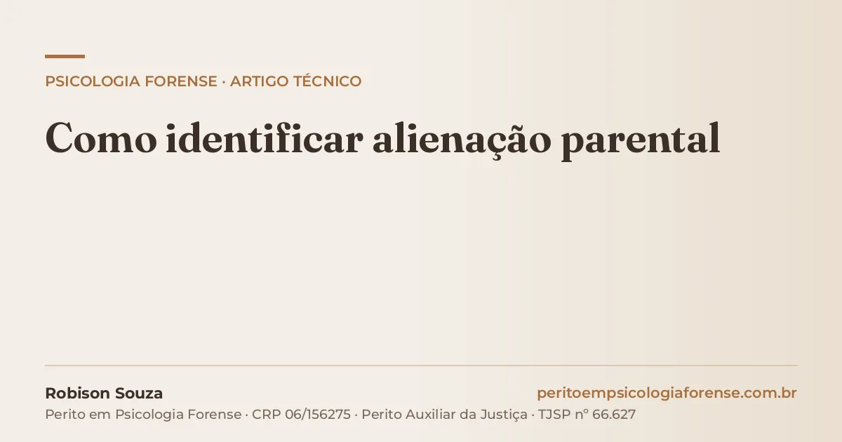 Como identificar alienação parental