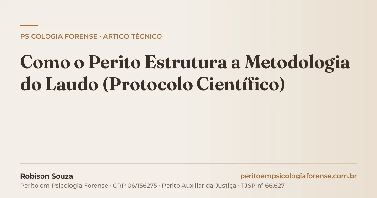 Como o Perito Estrutura a Metodologia do Laudo (Protocolo Científico)