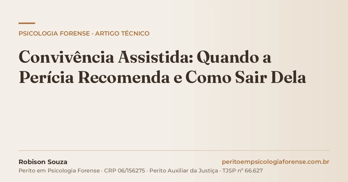 Convivência Assistida: Quando a Perícia Recomenda e Como Sair Dela