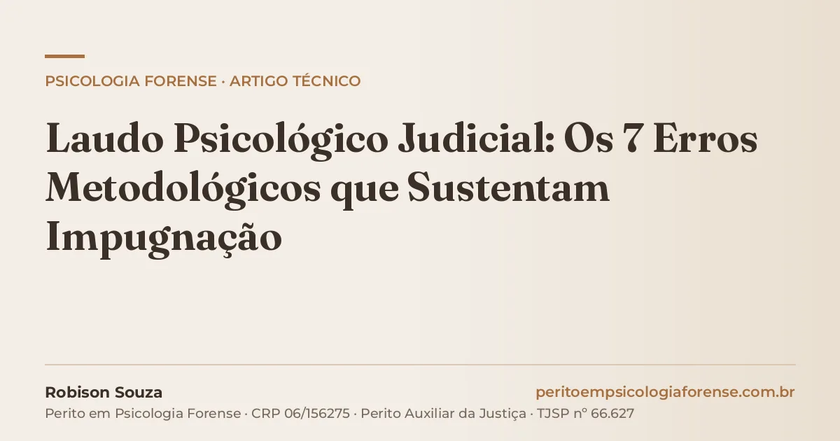 Laudo Psicológico Judicial: Os 7 Erros Metodológicos que Sustentam Impugnação