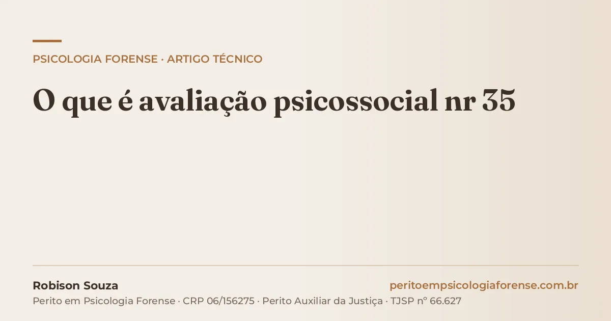 O que é avaliação psicossocial nr 35