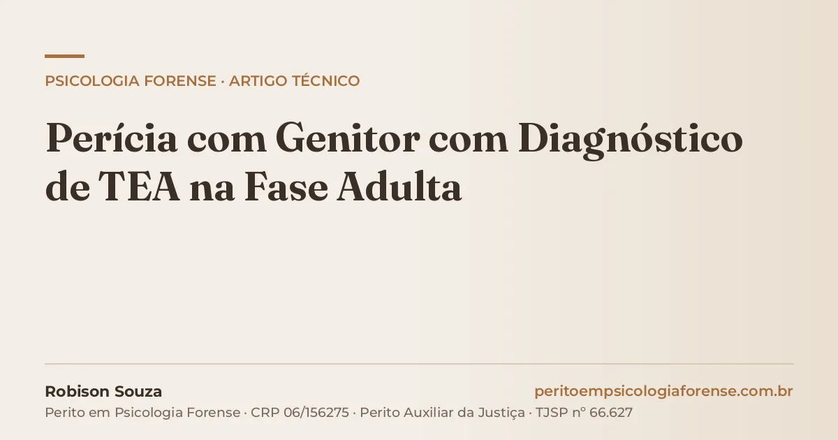 Perícia com Genitor com Diagnóstico de TEA na Fase Adulta