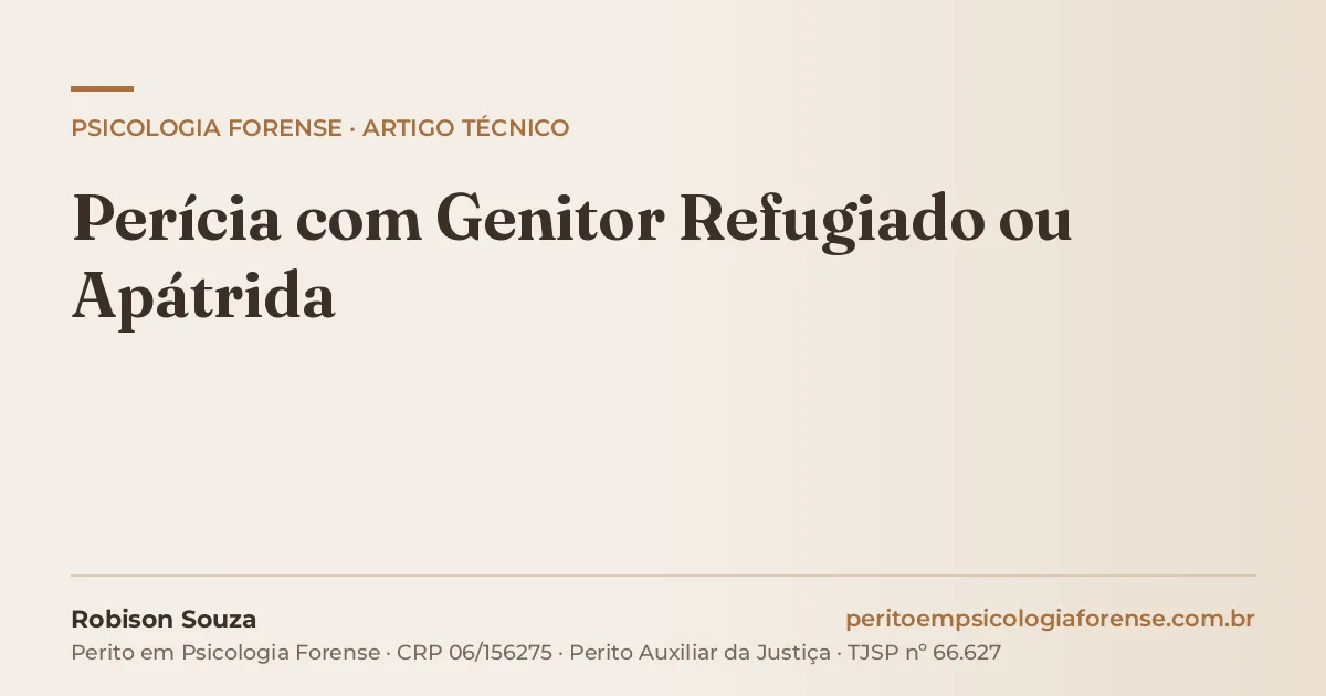 Perícia com Genitor Refugiado ou Apátrida
