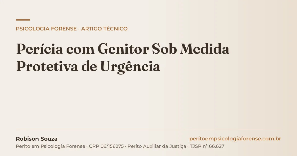 Perícia com Genitor Sob Medida Protetiva de Urgência