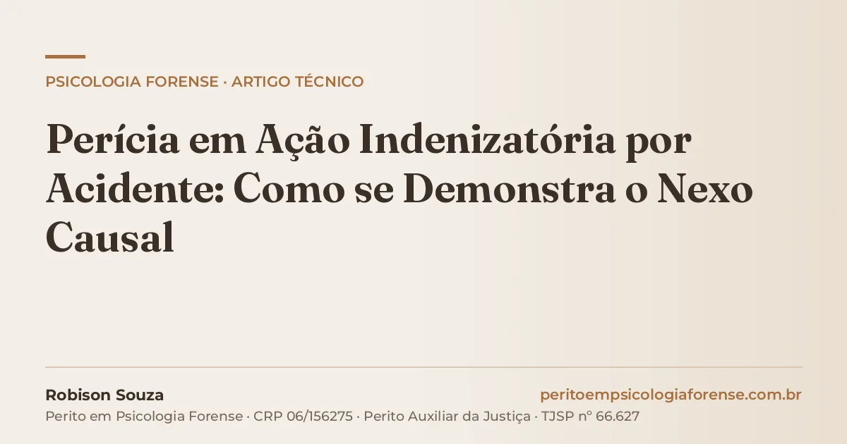 Perícia em Ação Indenizatória por Acidente: Como se Demonstra o Nexo Causal