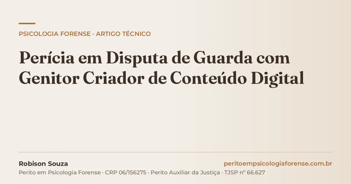 Perícia em Disputa de Guarda com Genitor Criador de Conteúdo Digital