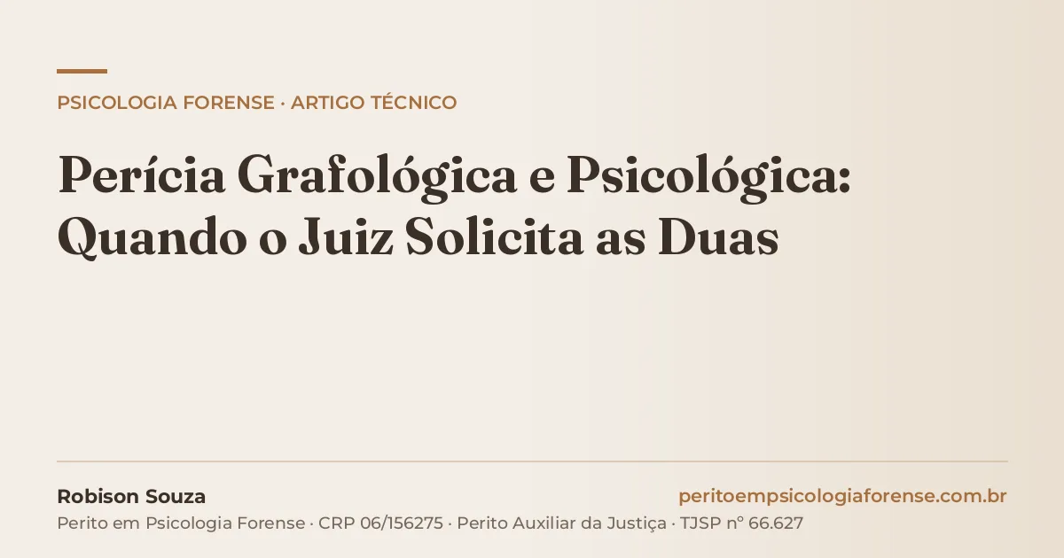 Perícia Grafológica e Psicológica: Quando o Juiz Solicita as Duas