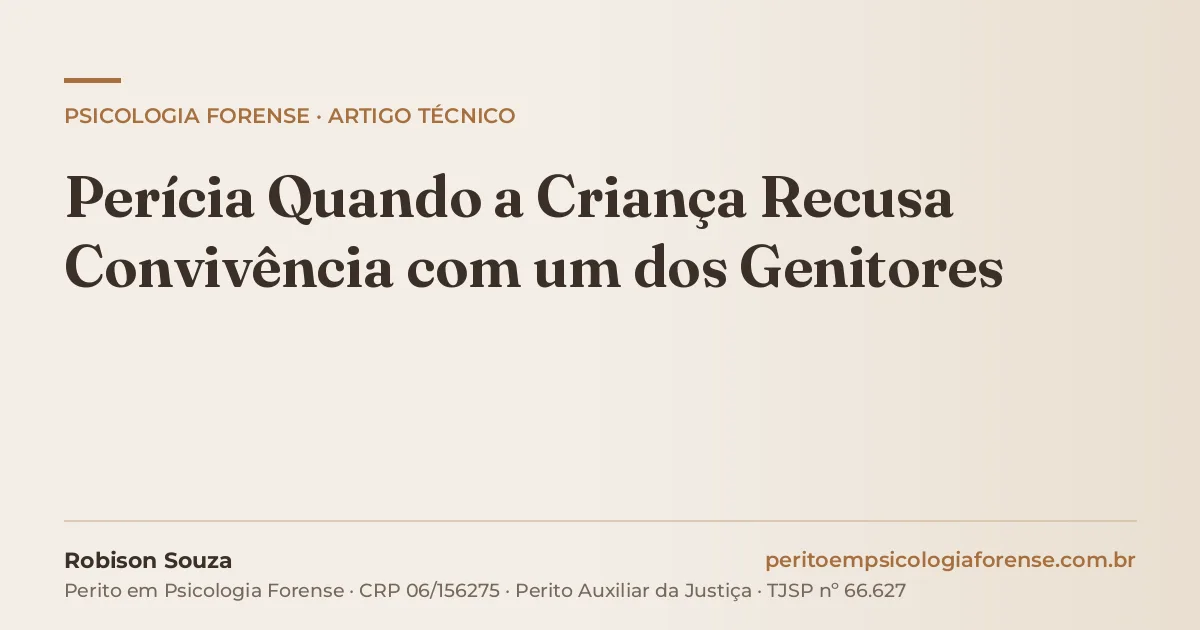Perícia Quando a Criança Recusa Convivência com um dos Genitores
