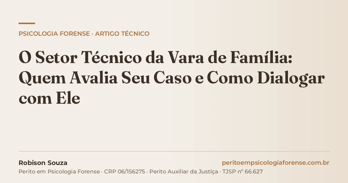 O Setor Técnico da Vara de Família: Quem Avalia Seu Caso e Como Dialogar com Ele