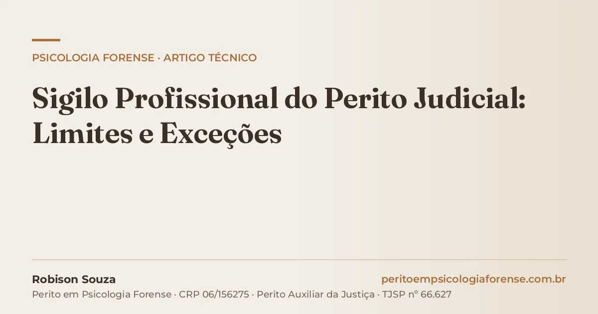 Sigilo Profissional do Perito Judicial: Limites e Exceções