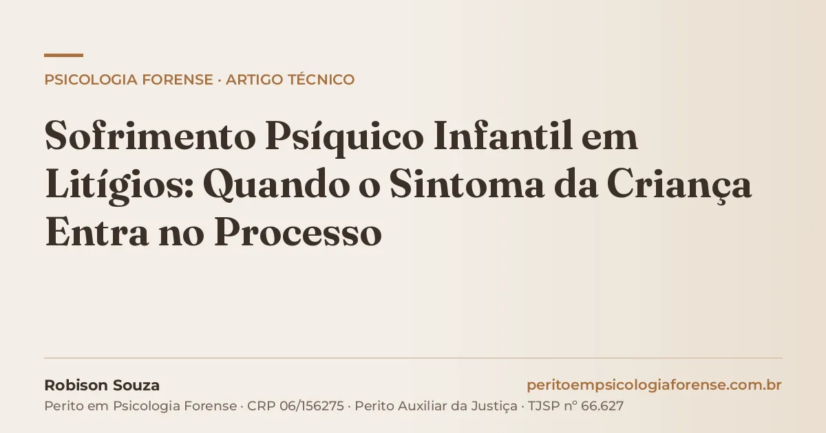 Sofrimento Psíquico Infantil em Litígios: Quando o Sintoma da Criança Entra no Processo