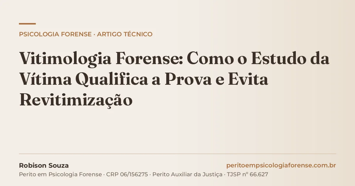 Vitimologia Forense: Como o Estudo da Vítima Qualifica a Prova e Evita Revitimização